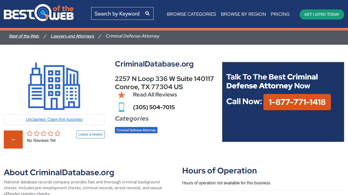 CriminalDatabase.org - Conroe, TX 77304